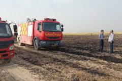 آتش‌سوزی در مزرعه کشاورزی
